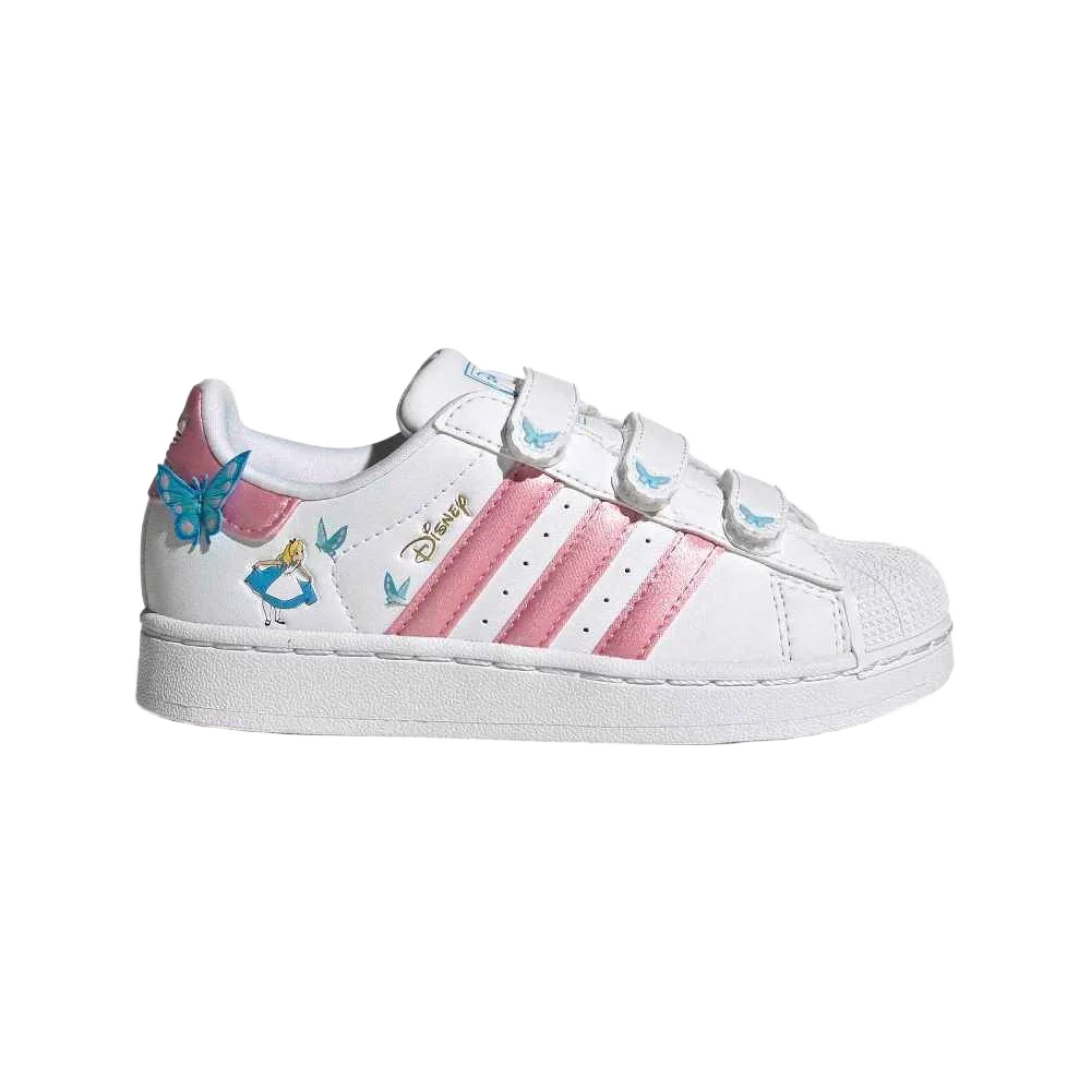 Adidas Kids' Disney Superstar Ii Comfort Closure Shoes Shoes - Cloud White / Light Pink / Lucid Aquamarine