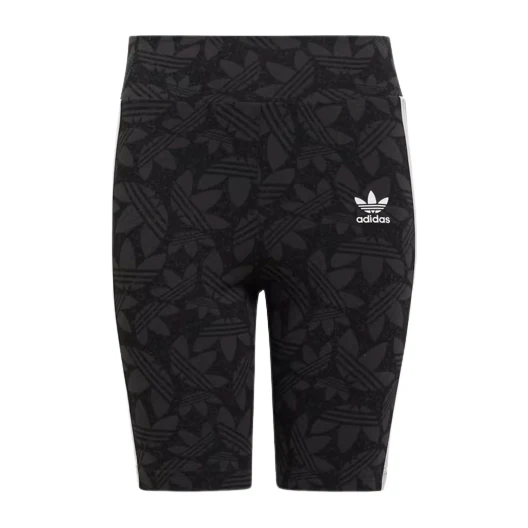 Adidas Kids' High Waisted Cycling Shorts - Carbon / Black / White