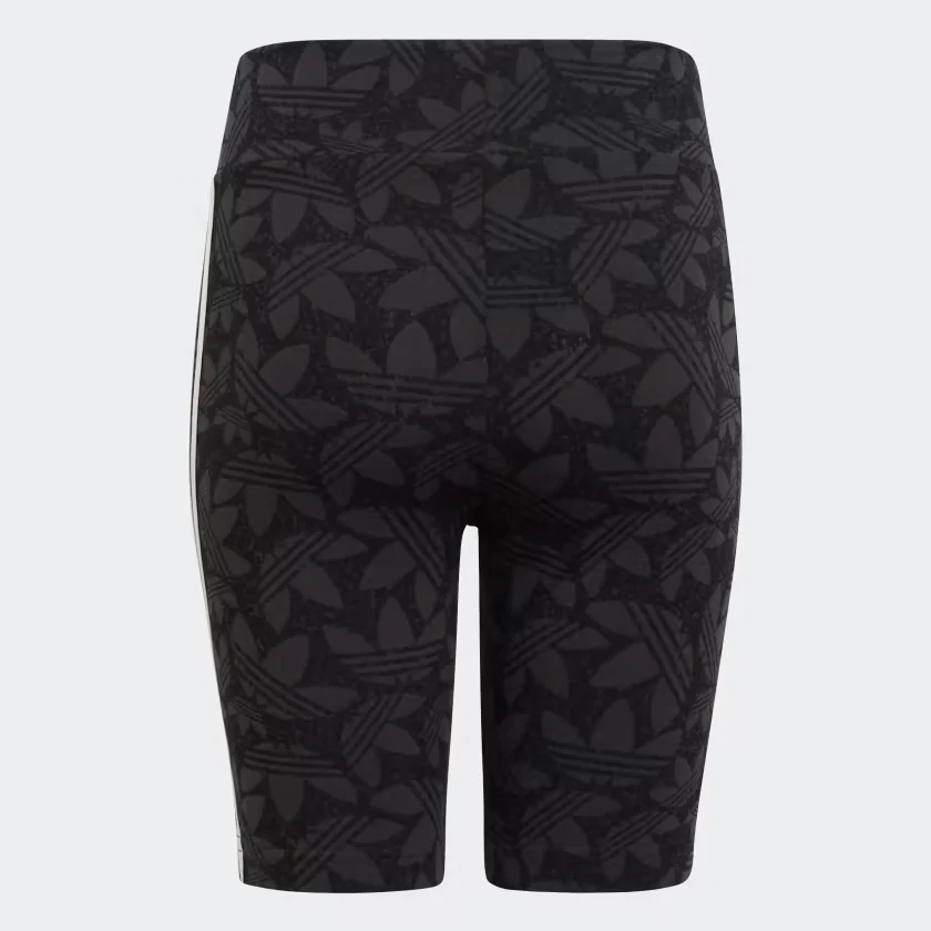 Adidas Kids' High Waisted Cycling Shorts - Carbon / Black / White - Image 3