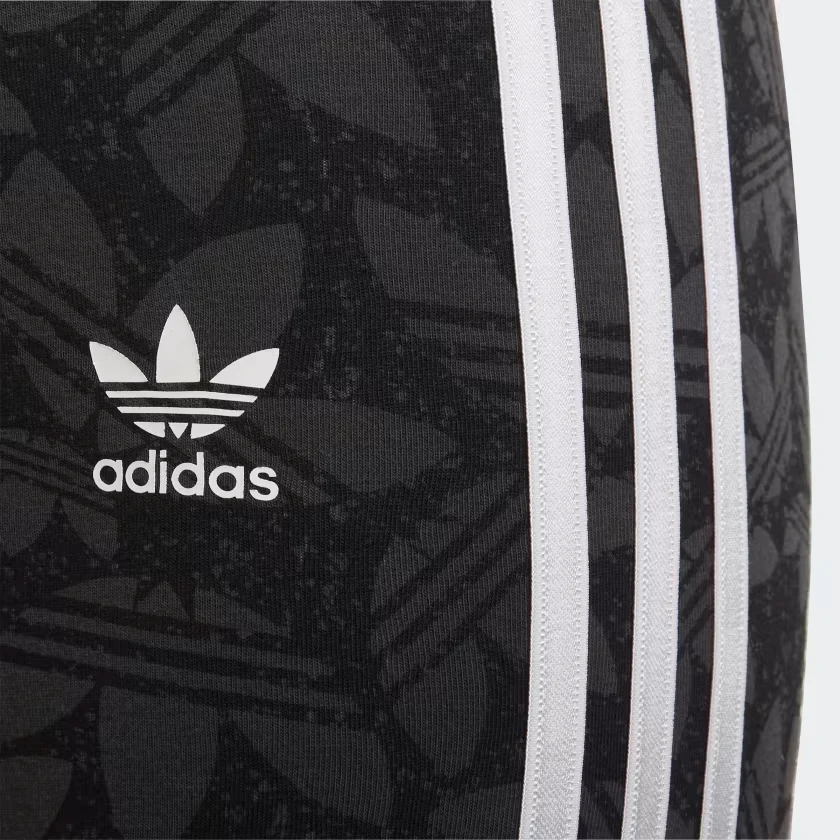 Adidas Kids' High Waisted Cycling Shorts - Carbon / Black / White - Image 4