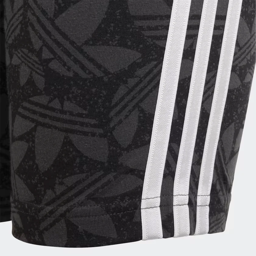 Adidas Kids' High Waisted Cycling Shorts - Carbon / Black / White - Image 6