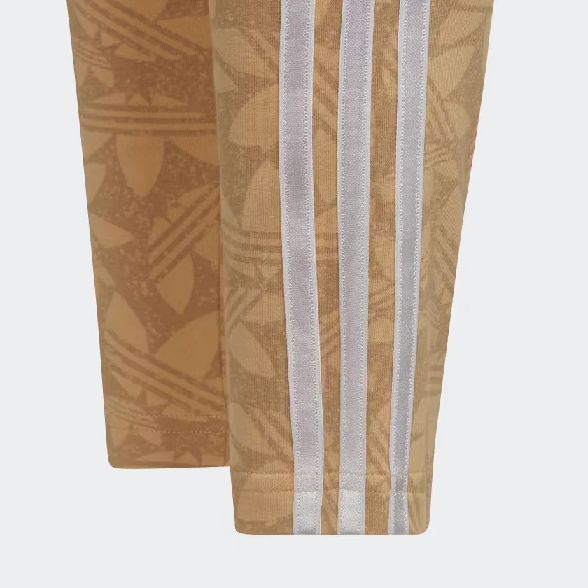 Adidas Kids' Printed Lycra Leggings - Hazy Beige / Beige Tone / White - Image 6