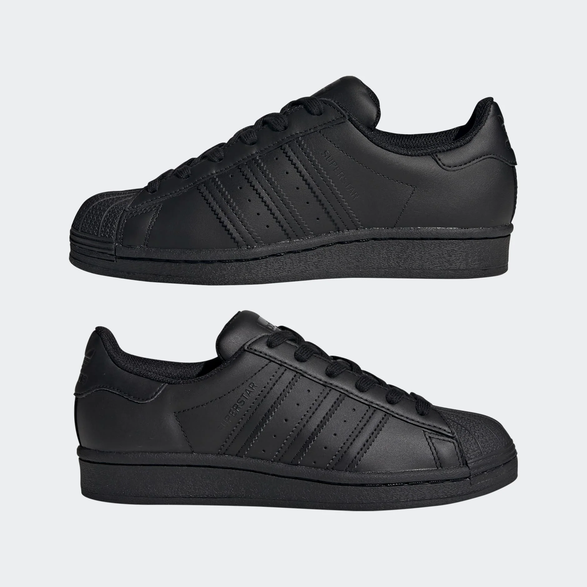 Adidas Kids' Superstar Shoes - All Black - Image 8