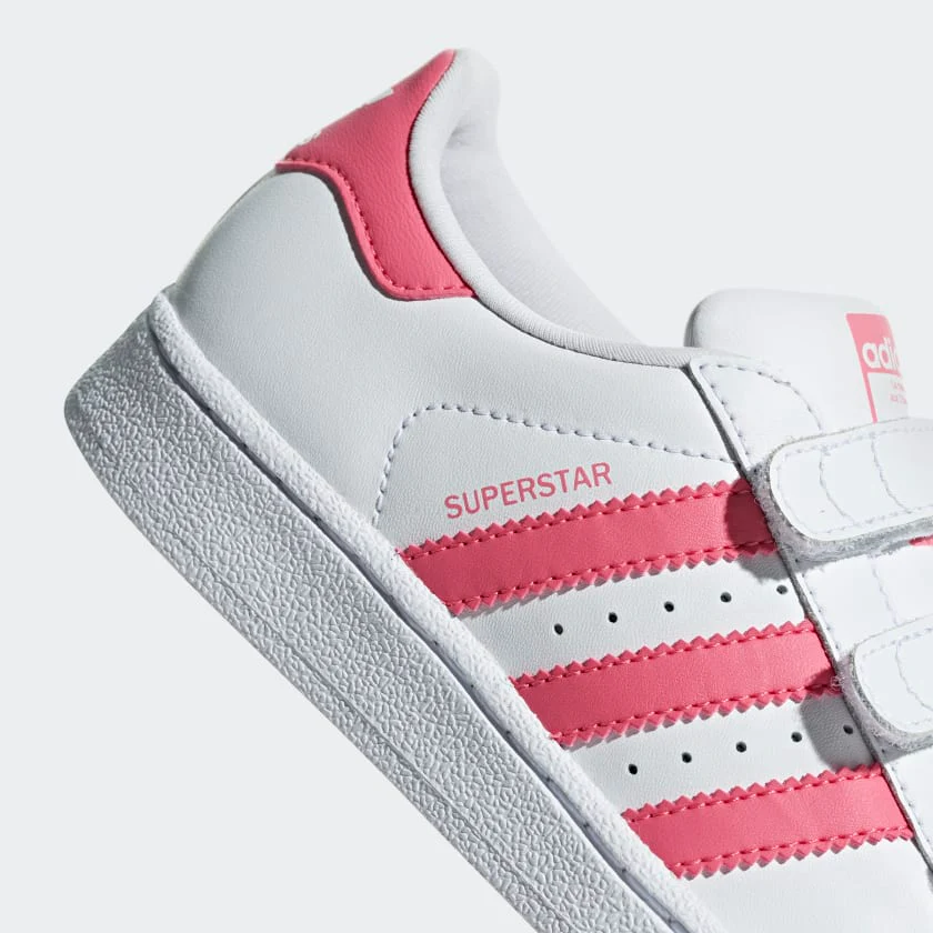 Adidas Kids' Superstar Shoes - Cloud White / Real Pink - Image 11