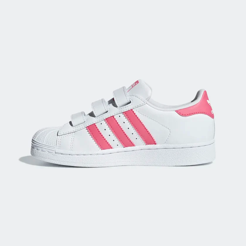 Adidas Kids' Superstar Shoes - Cloud White / Real Pink - Image 7