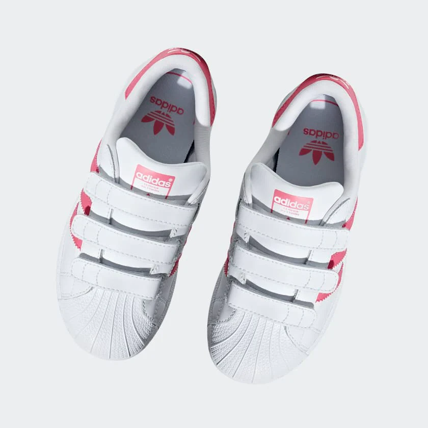 Adidas Kids' Superstar Shoes - Cloud White / Real Pink - Image 8