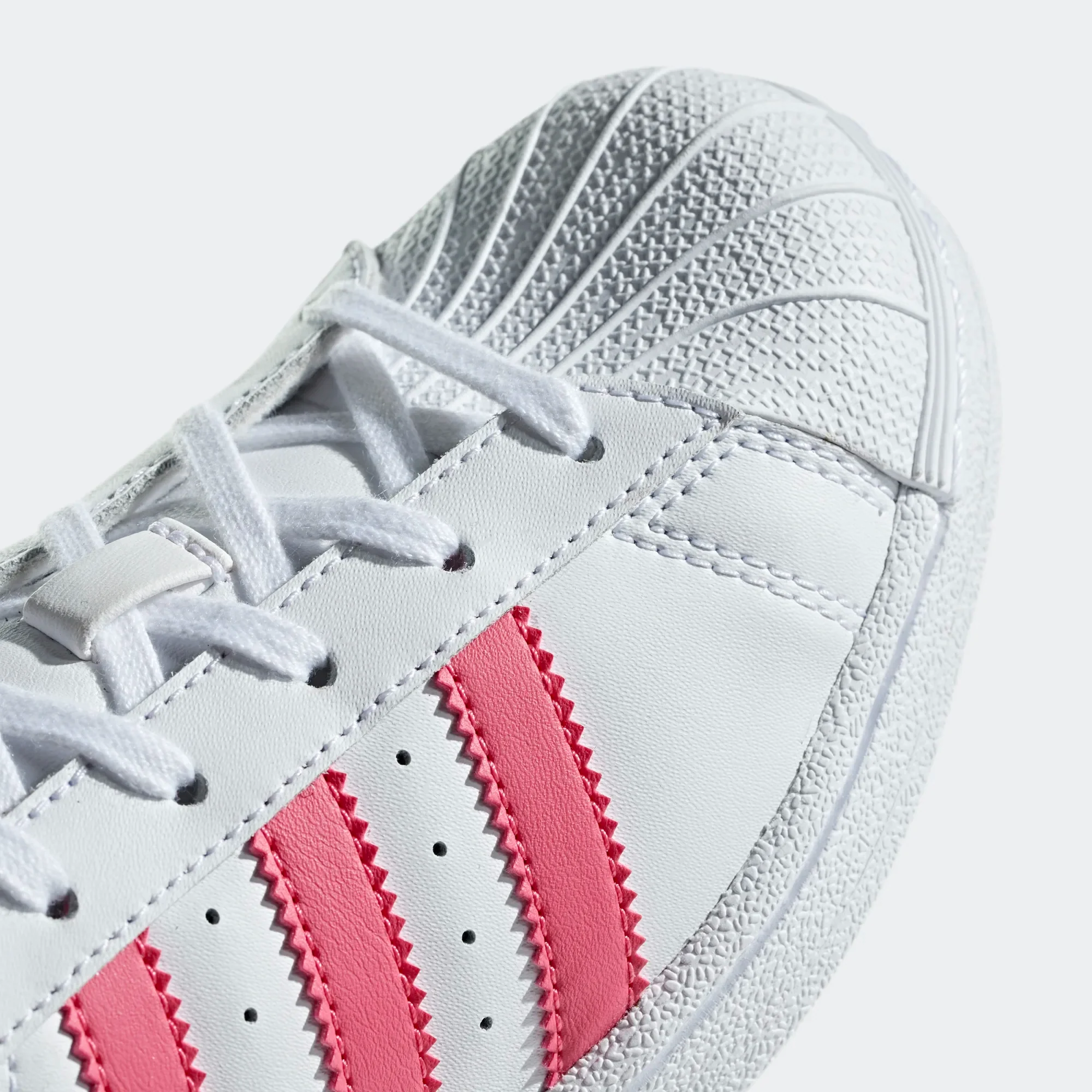 Adidas Kids' Superstar Shoes - Cloud White / Real Pink - Image 10