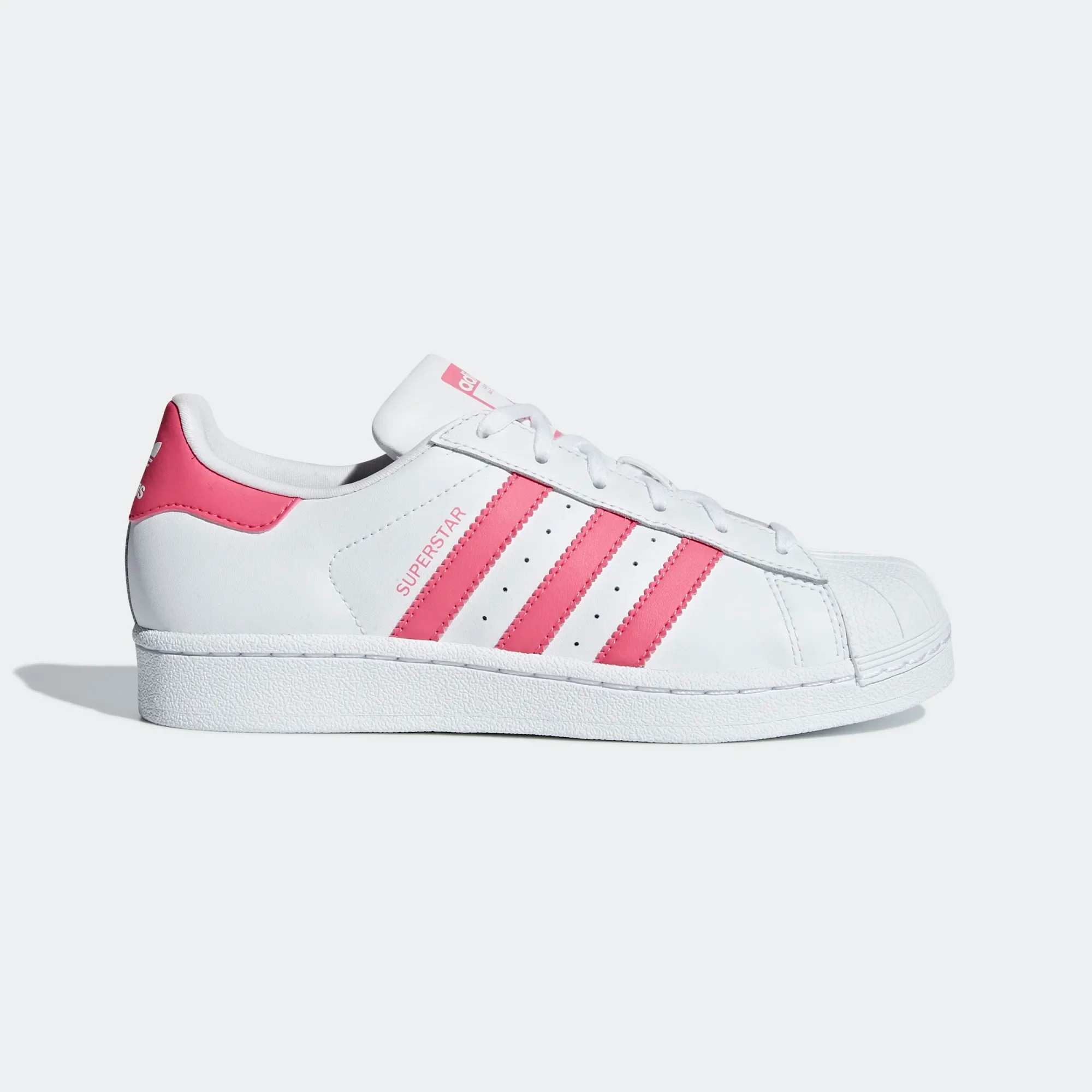 Adidas Kids' Superstar Shoes - Cloud White / Real Pink - Image 2