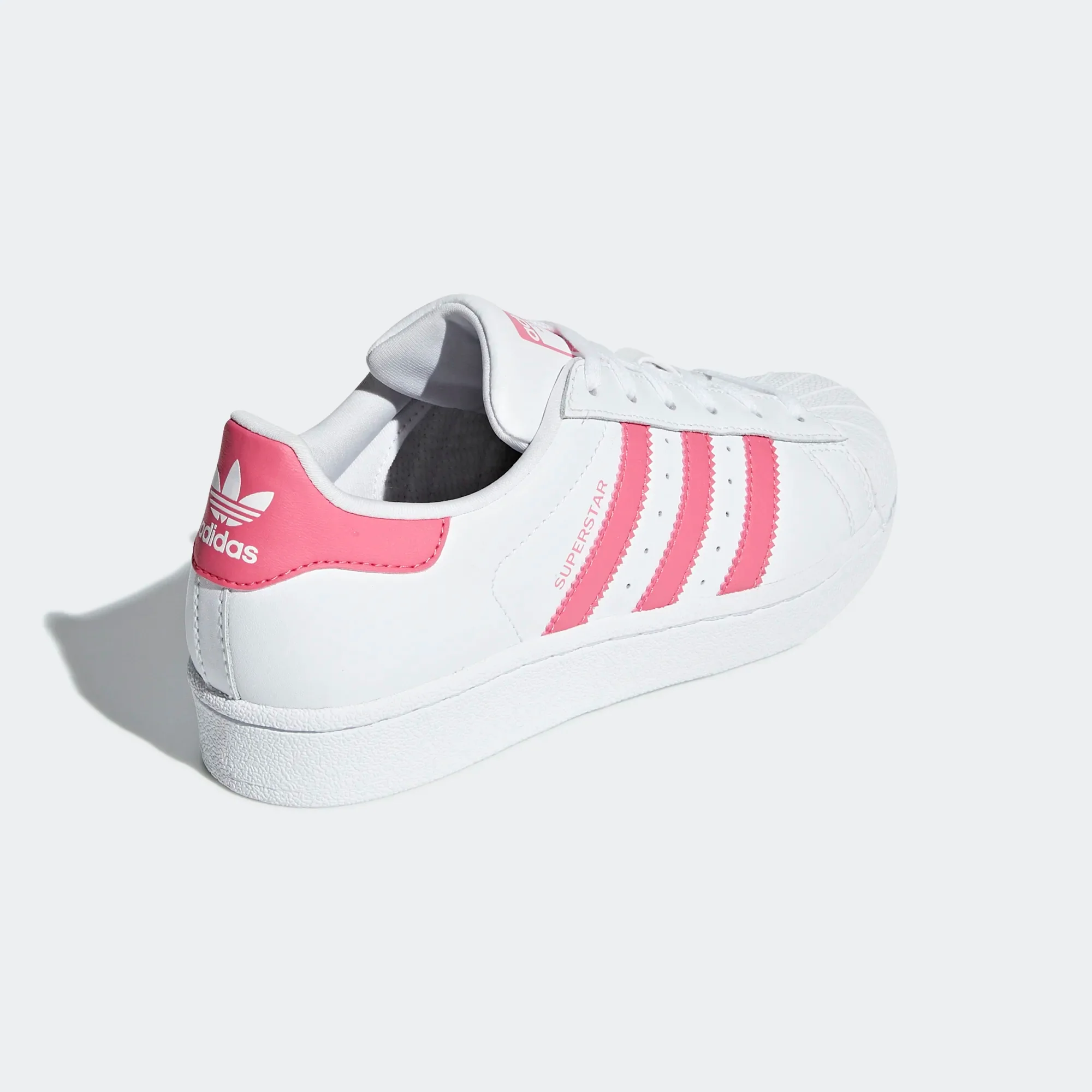 Adidas Kids' Superstar Shoes - Cloud White / Real Pink - Image 6
