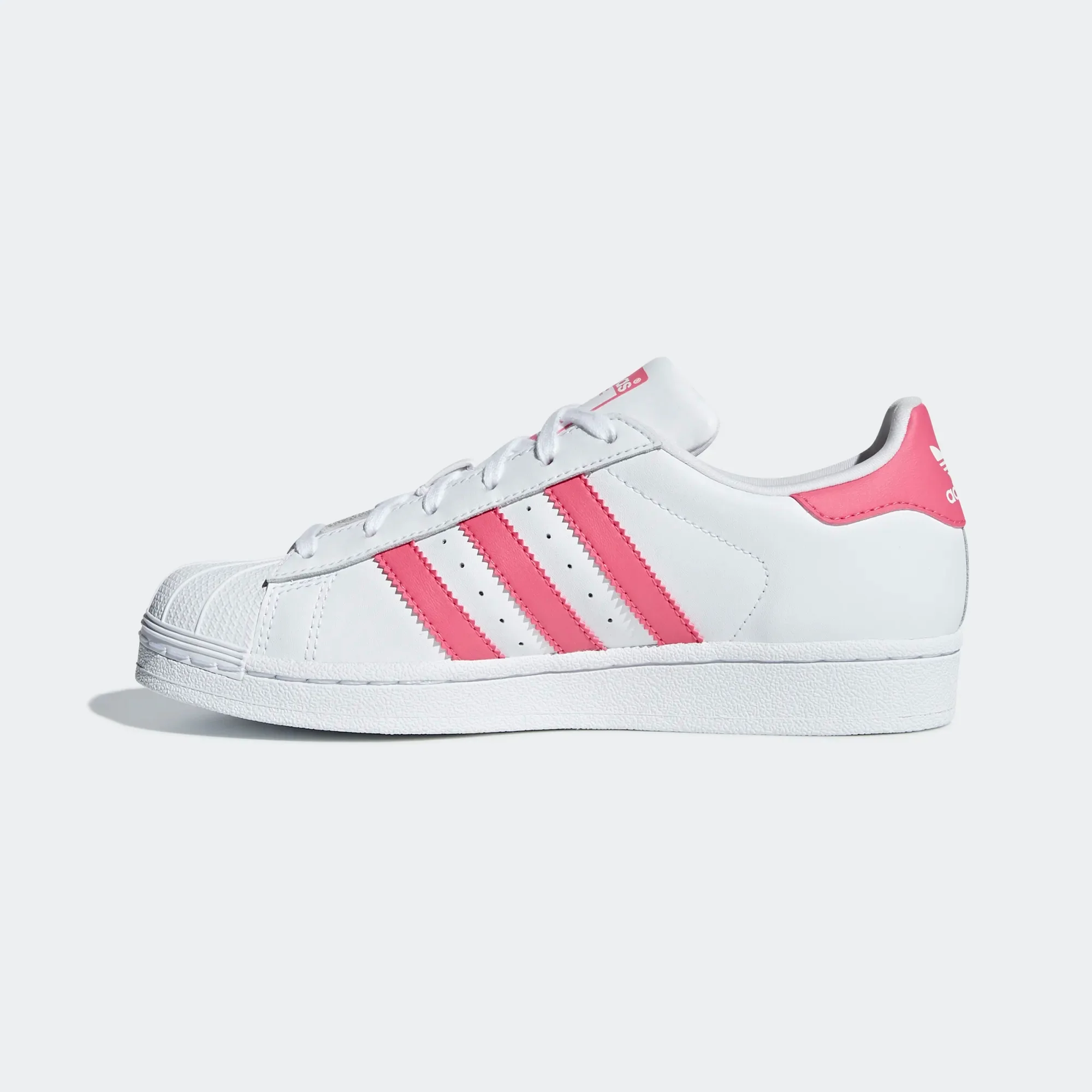Adidas Kids' Superstar Shoes - Cloud White / Real Pink - Image 7