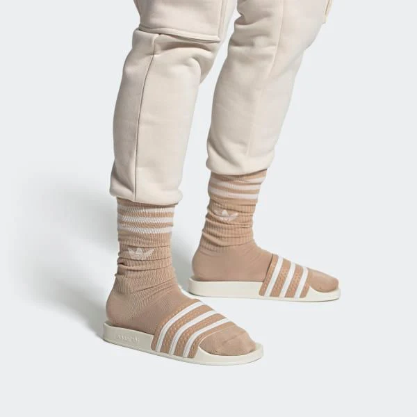 Adidas Men's Adilette Slides - Magic Beige / Cloud White / Off White - Image 2