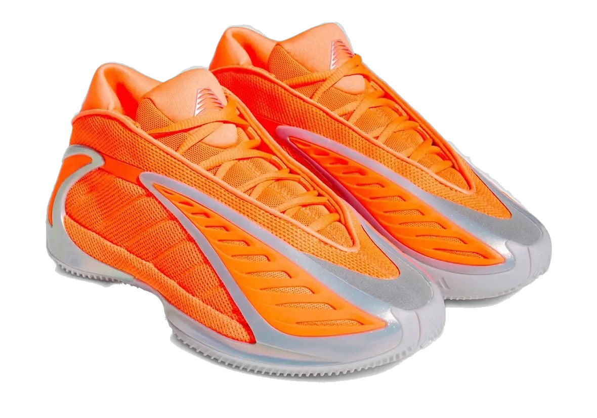 Adidas Men's Anthony Edwards 2 Shoes - Lucid Orange / Silver Metallic / Grey One - Image 2