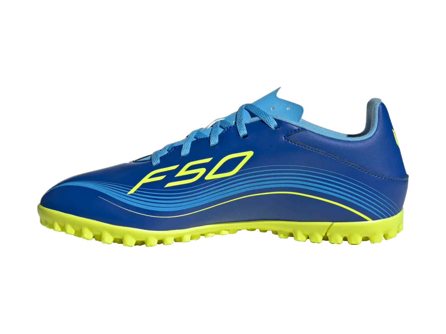 Adidas Men's F50 Messi Club Shoes - Blue / Neon Green - Image 2