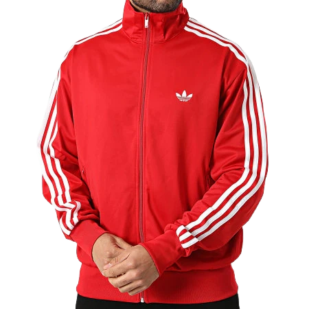 Adidas Men's Firebird Track Jacket Apparel - Better Scarlet / White - Image 4
