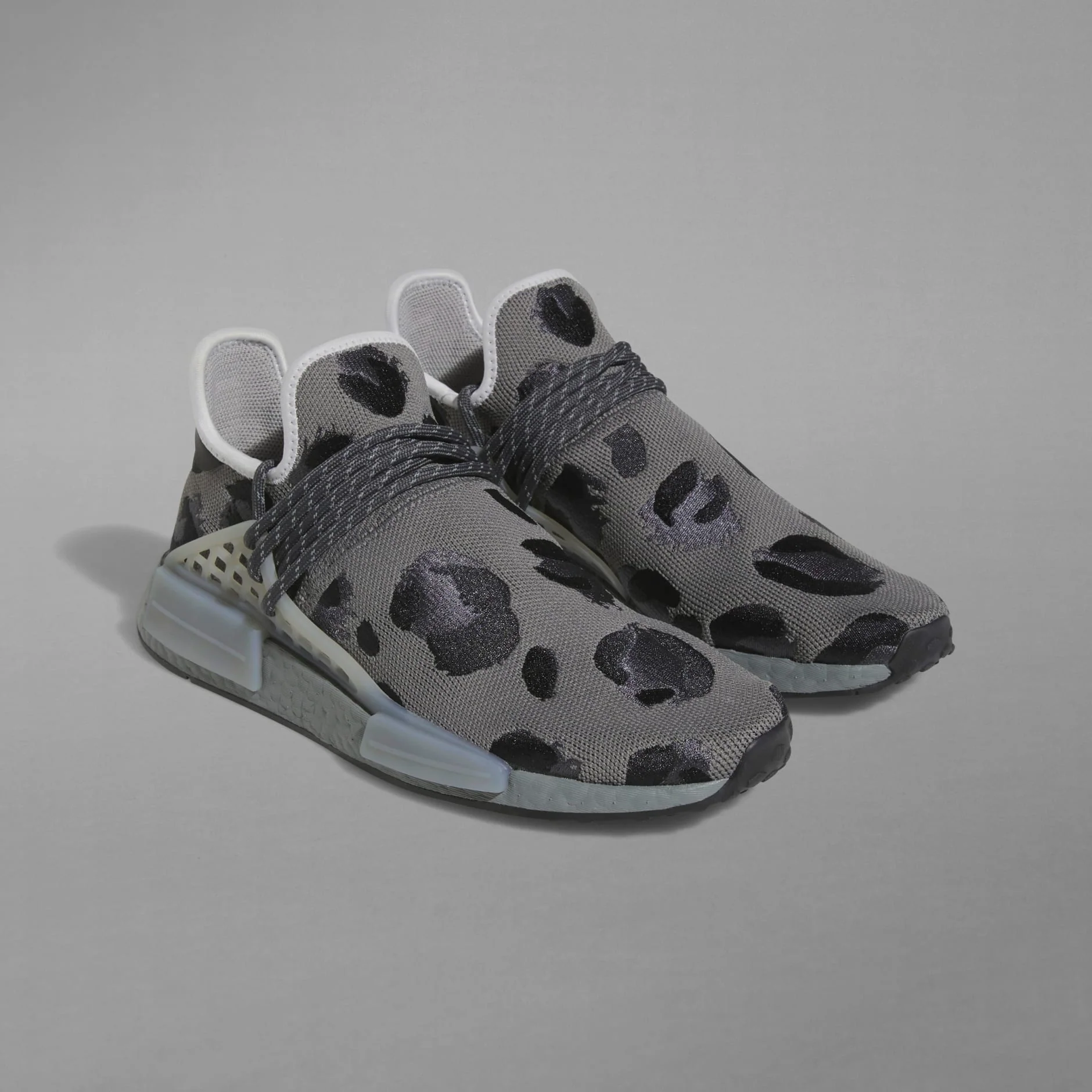 Adidas Men's HU NMD Animal Print Shoes - Ash / Mgh Solid Grey / Core Black - Image 3