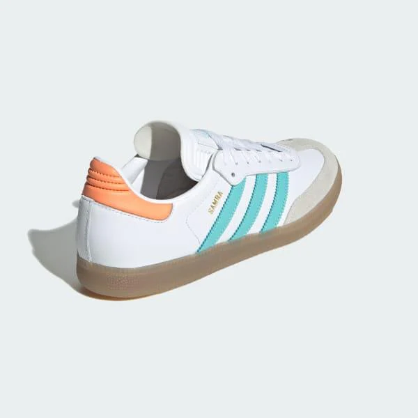 Adidas Men's Samba Inter Miami CF Indoor Soccer Shoes - White / Easy Mint / Gum - Image 6