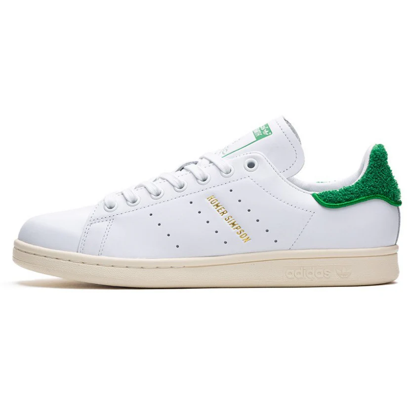 Adidas Men's Stan Smith Homer Simpson Shoes - White / Green / Gold - Image 4