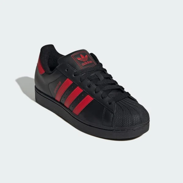 Adidas Men's Superstar Ii Shoes - Black / Better Scarlet - Image 2
