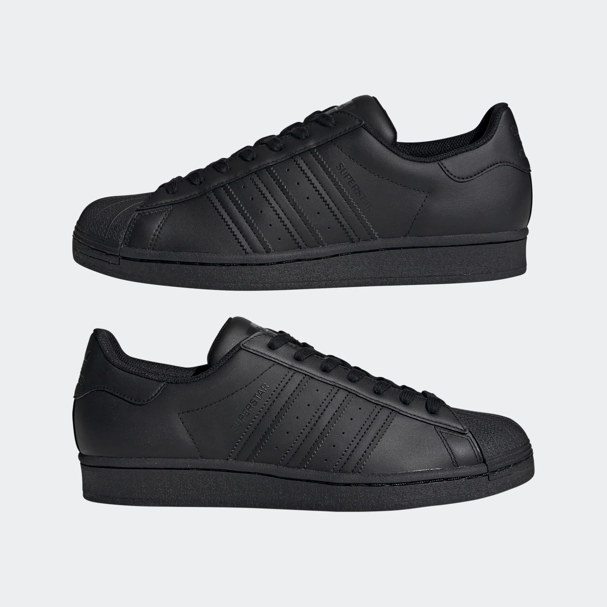 Adidas Men's Superstar Shoes - All Black - Image 9