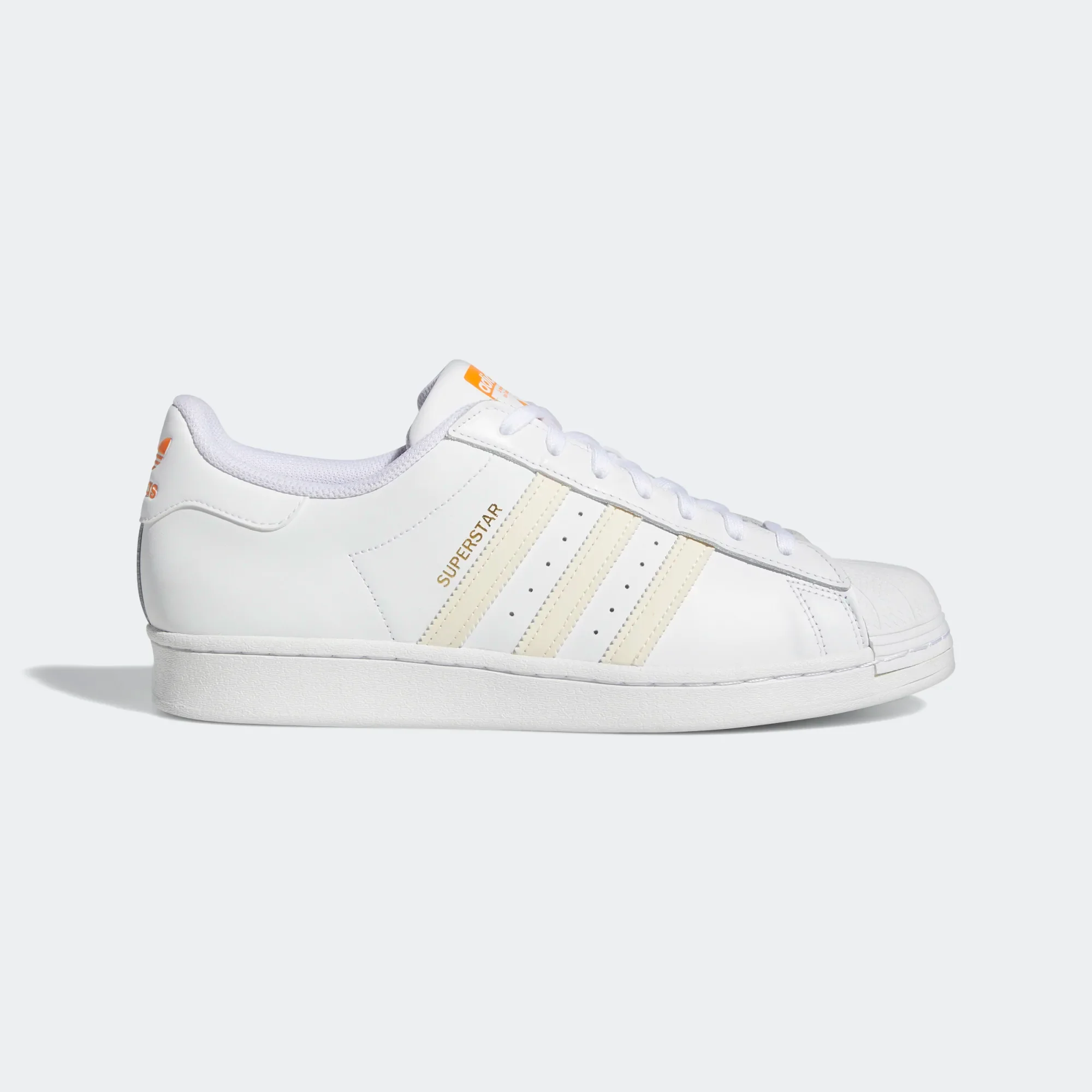 Adidas Men's Superstar Shoes - Cloud White / Ecru Tint / Orange Rush - Image 2