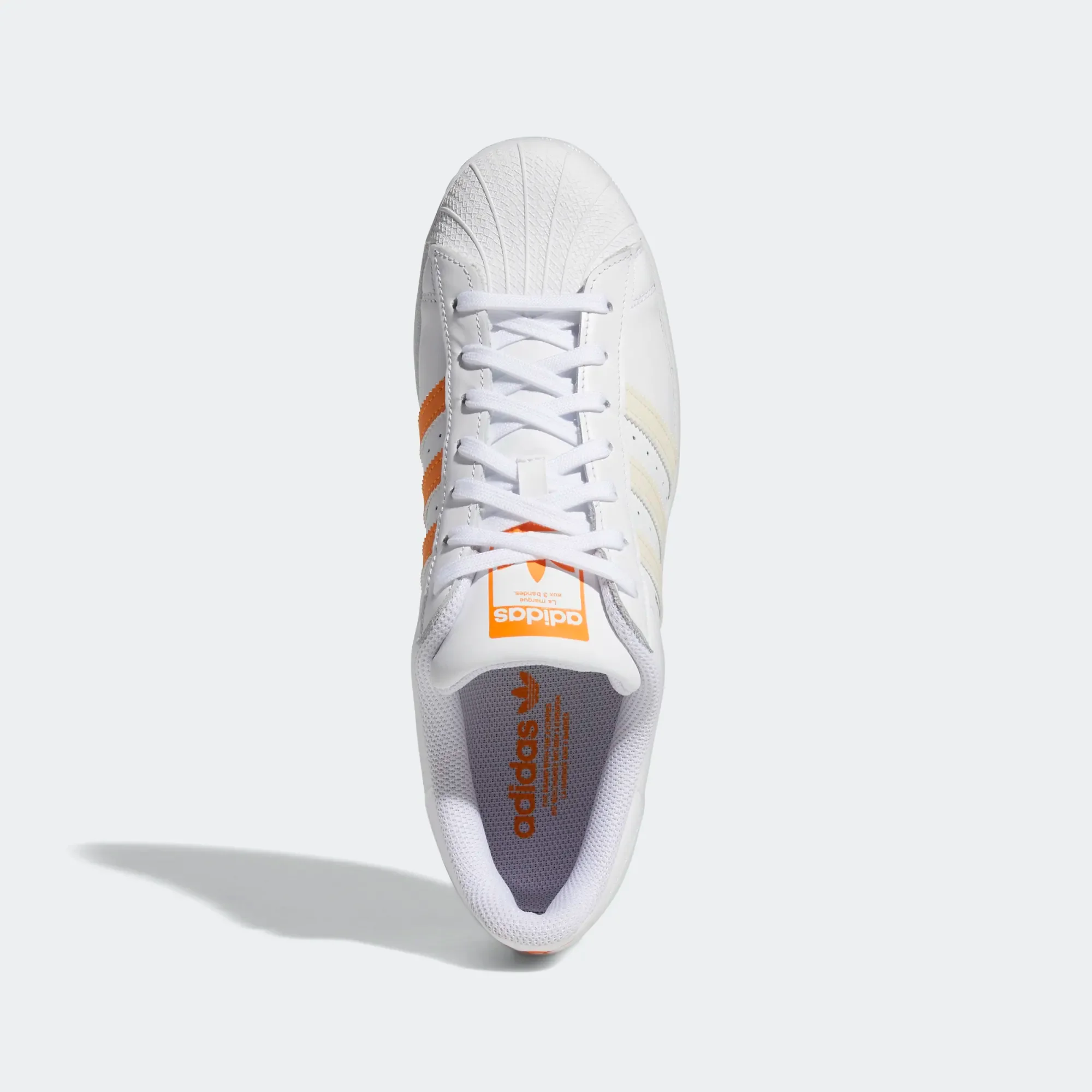 Adidas Men's Superstar Shoes - Cloud White / Ecru Tint / Orange Rush - Image 3