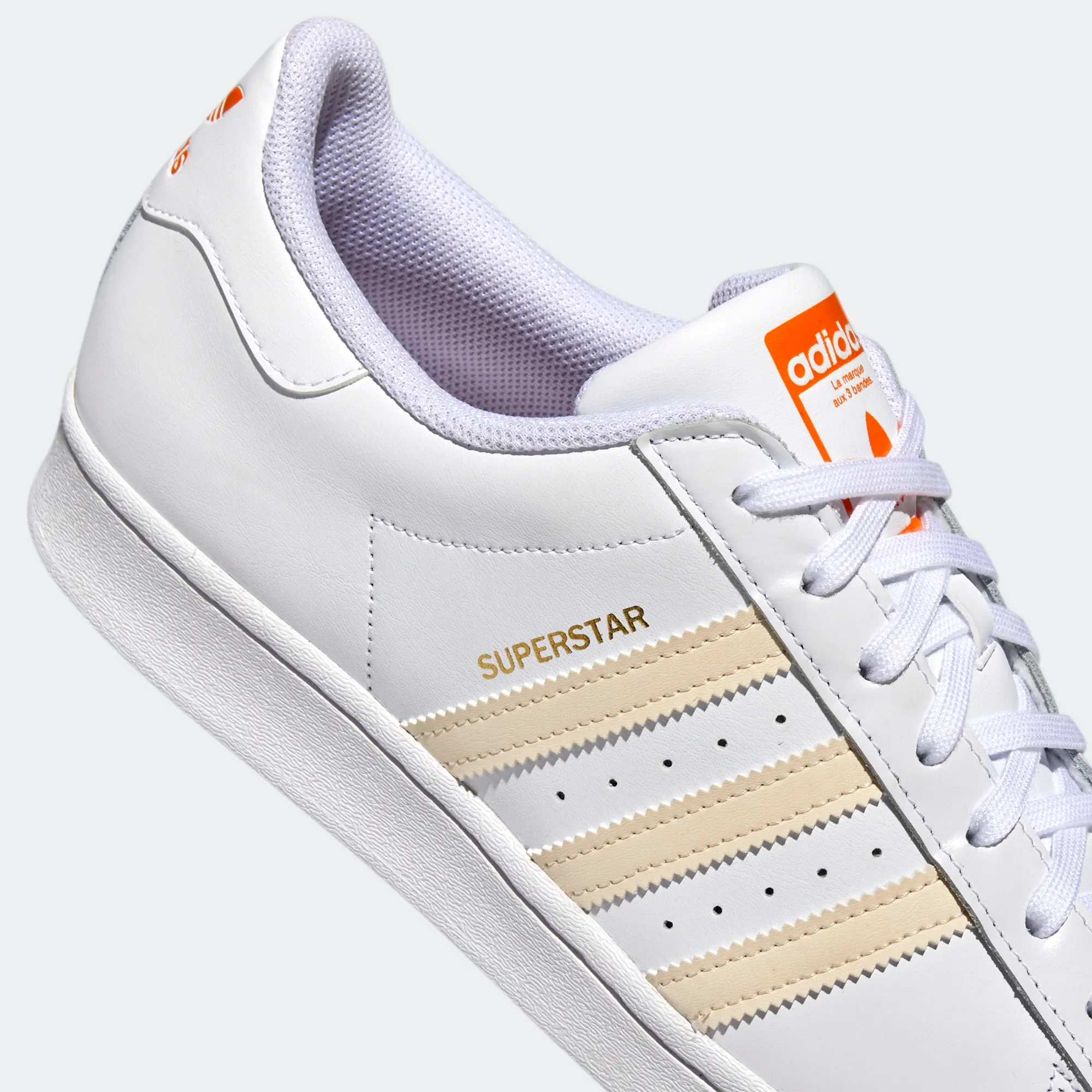 Adidas Men's Superstar Shoes - Cloud White / Ecru Tint / Orange Rush - Image 9