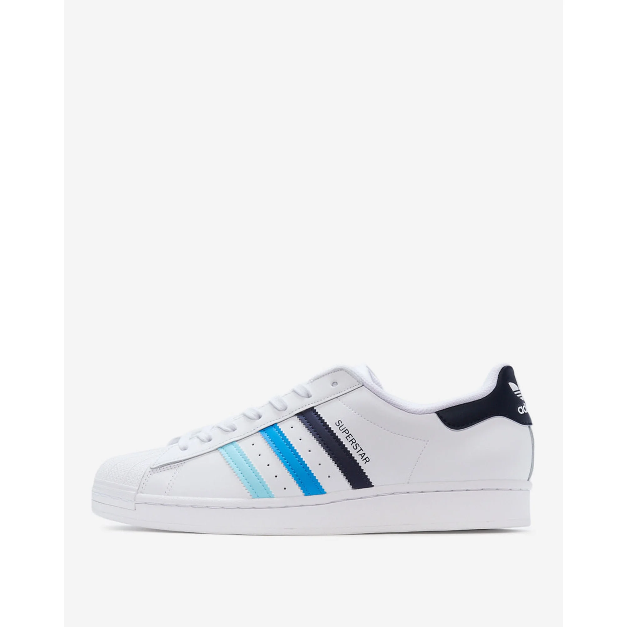 Adidas Men's Superstar Shoes - White / Black / Blue / Cyan - Image 2