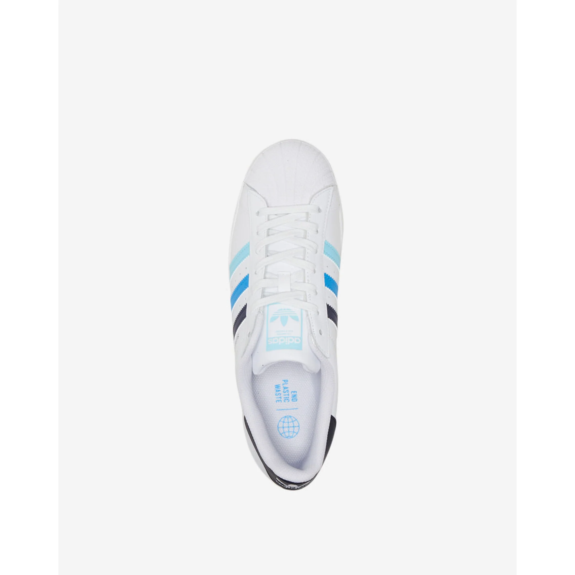 Adidas Men's Superstar Shoes - White / Black / Blue / Cyan - Image 6