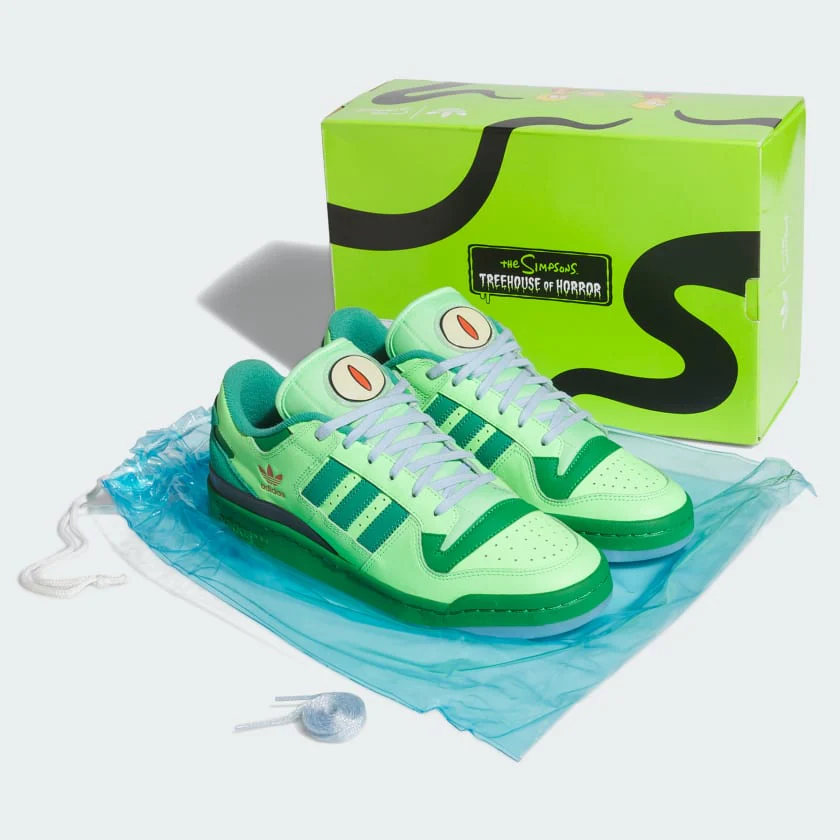 Adidas Men's The Simpsons X Adidas Forum Low Treehouse Of Horror Shoes - Lime Burst / Green / Semi Court Green - Image 2