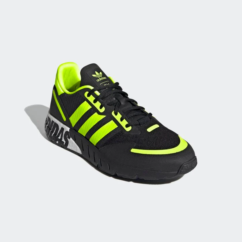 Adidas Men's ZX 1K Boost Shoes - Core Black / Solar Yellow / Matte Silver - Image 3