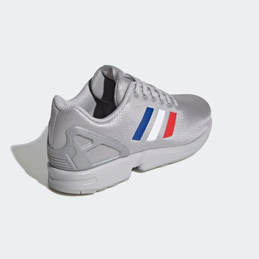 Adidas Men's ZX Flux Shoes - Grey / Royal Blue / Red - Image 3