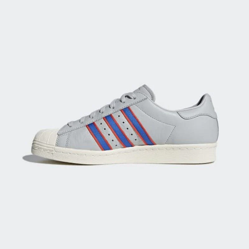 Adidas Superstar 80s Shoes - Grey / Red / Blue - Image 2