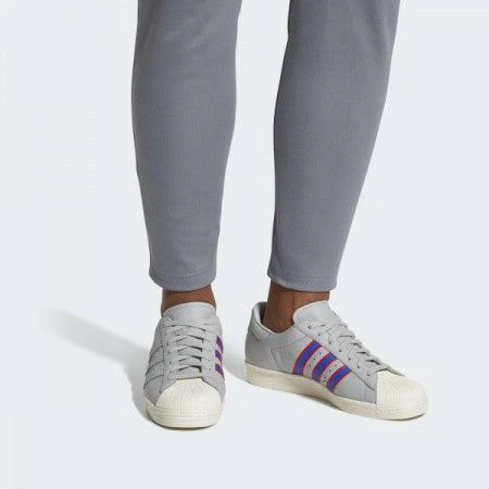 Adidas Superstar 80s Shoes - Grey / Red / Blue - Image 6