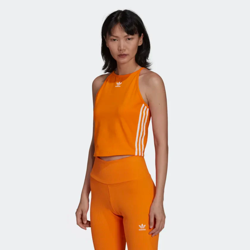 Adidas Women's Adicolor Classics Tank Top Tee - Bright Orange - Image 2