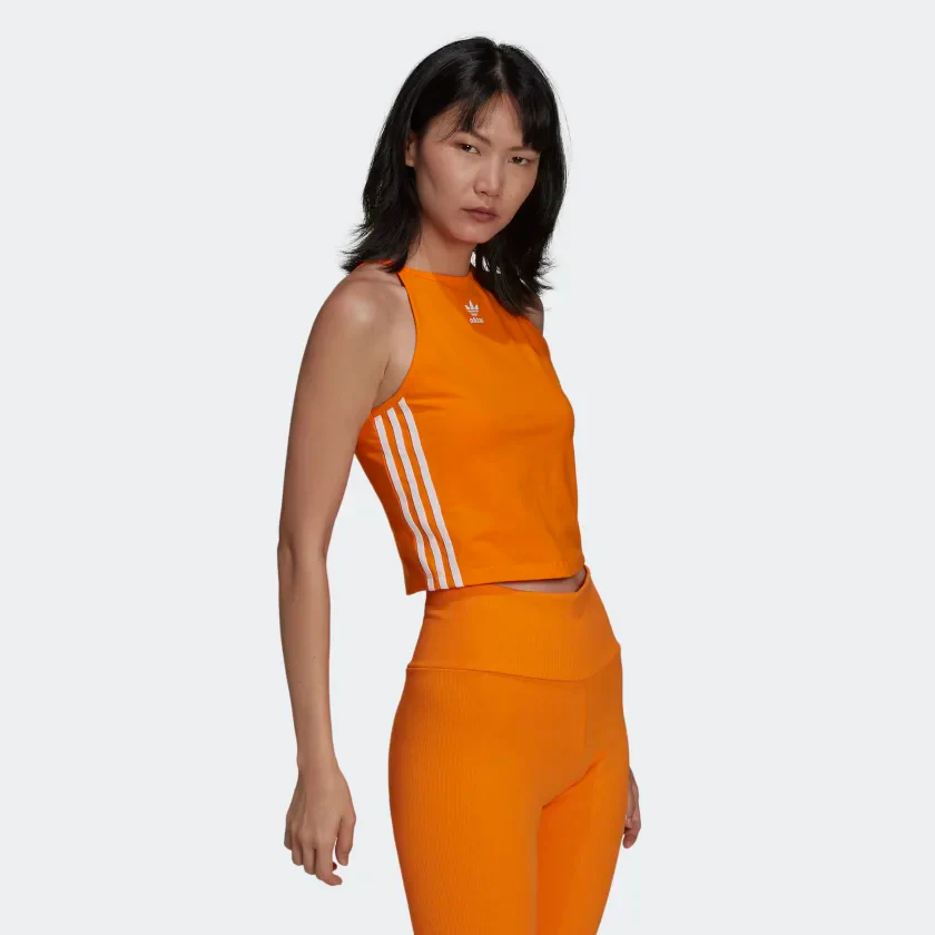 Adidas Women's Adicolor Classics Tank Top Tee - Bright Orange - Image 4