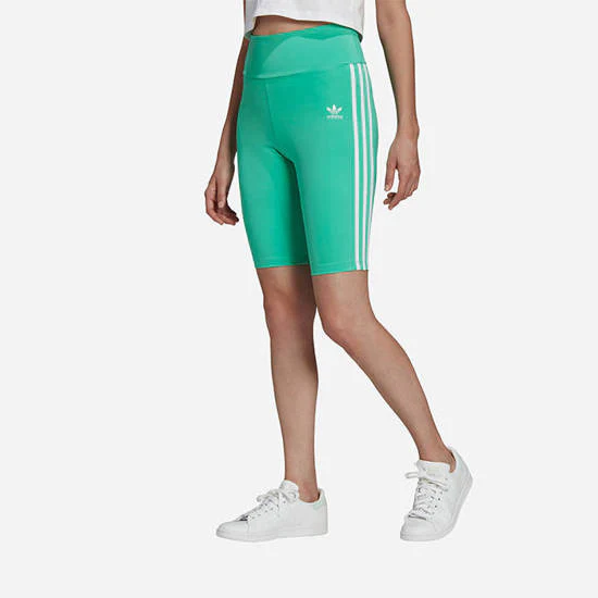 Adidas Women's Adicolor Classics Tight Shorts - Green - Image 2