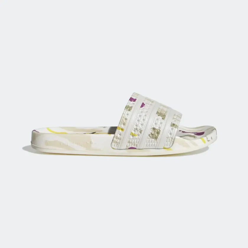 Adidas Women's Adilette Thebe Magugu Slides - Cloud White / Beige / Yellow / Purple - Image 2