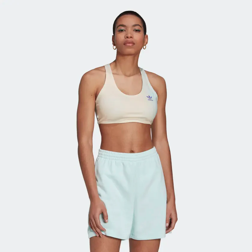 Adidas Women's Allover Print Bra Top - Almost Blue / Hazy Orange - Image 2