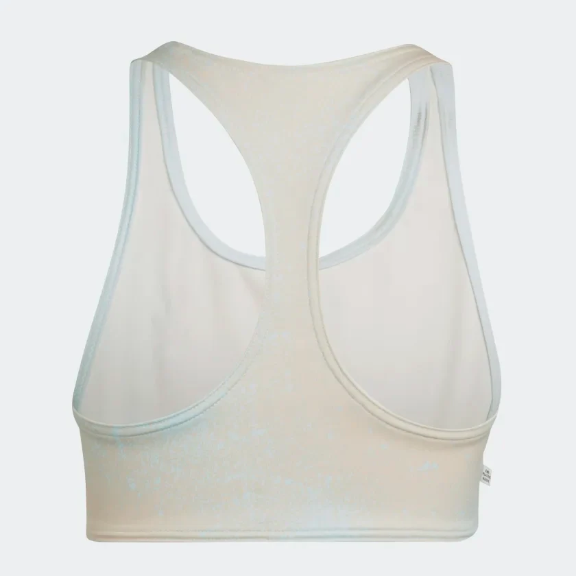 Adidas Women's Allover Print Bra Top - Almost Blue / Hazy Orange - Image 5