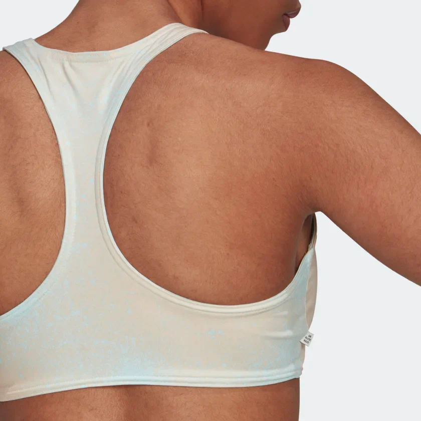 Adidas Women's Allover Print Bra Top - Almost Blue / Hazy Orange - Image 8