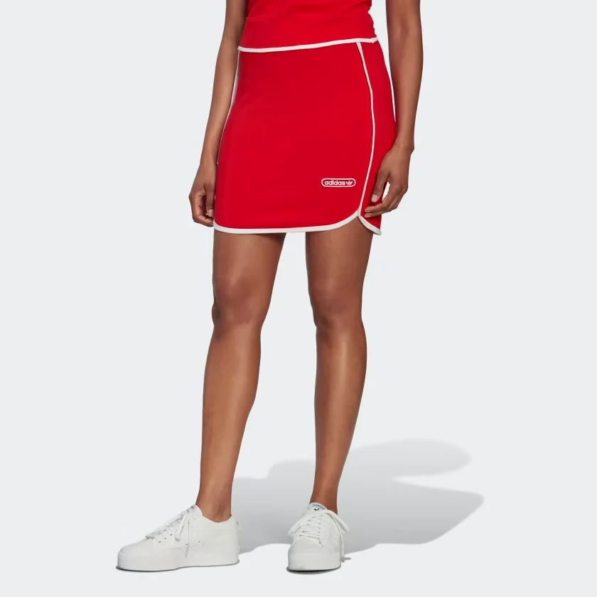 Adidas Women's Binding Details Mini Skirt - Vivid Red - Image 2