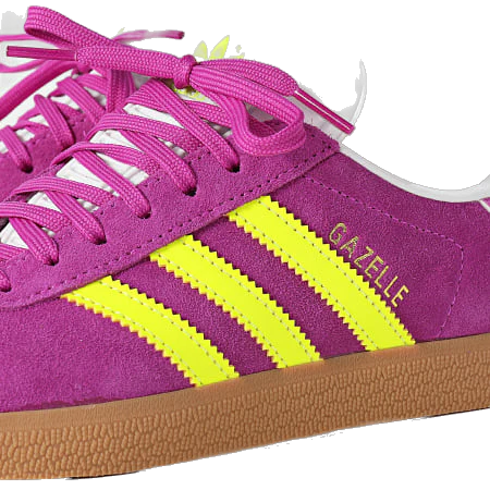 Adidas Women's Gazelle Shoes - Purple Burst / Solar Yellow / Offwhite - Image 6