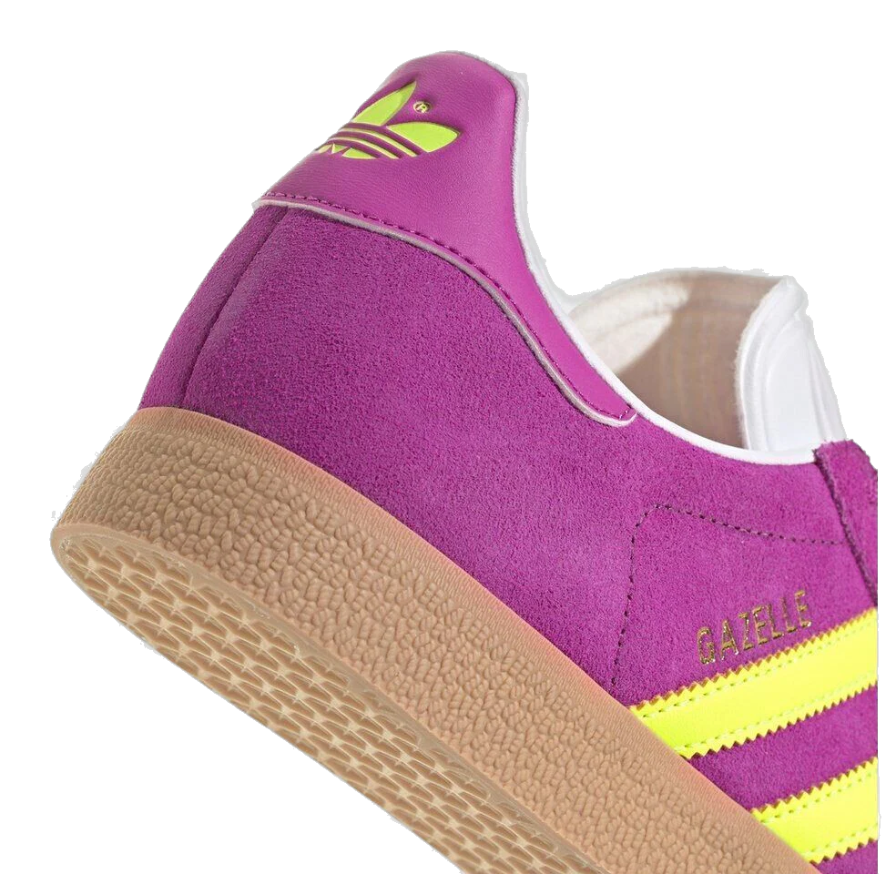 Adidas Women's Gazelle Shoes - Purple Burst / Solar Yellow / Offwhite - Image 7