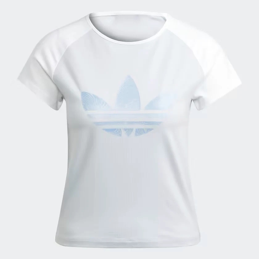 Adidas Women's Marble Infill Trefoil Tight Tee - Halo Blue - Image 5