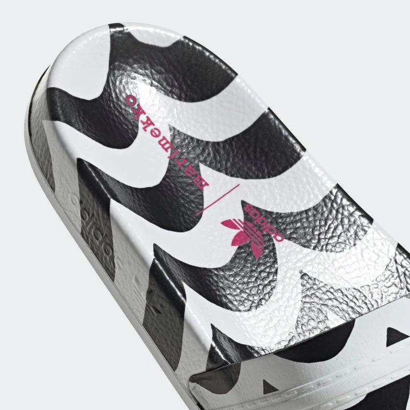 Adidas Women's Marimekko Adilette Slides - Core Black / Cloud White / Team Real Magenta - Image 8