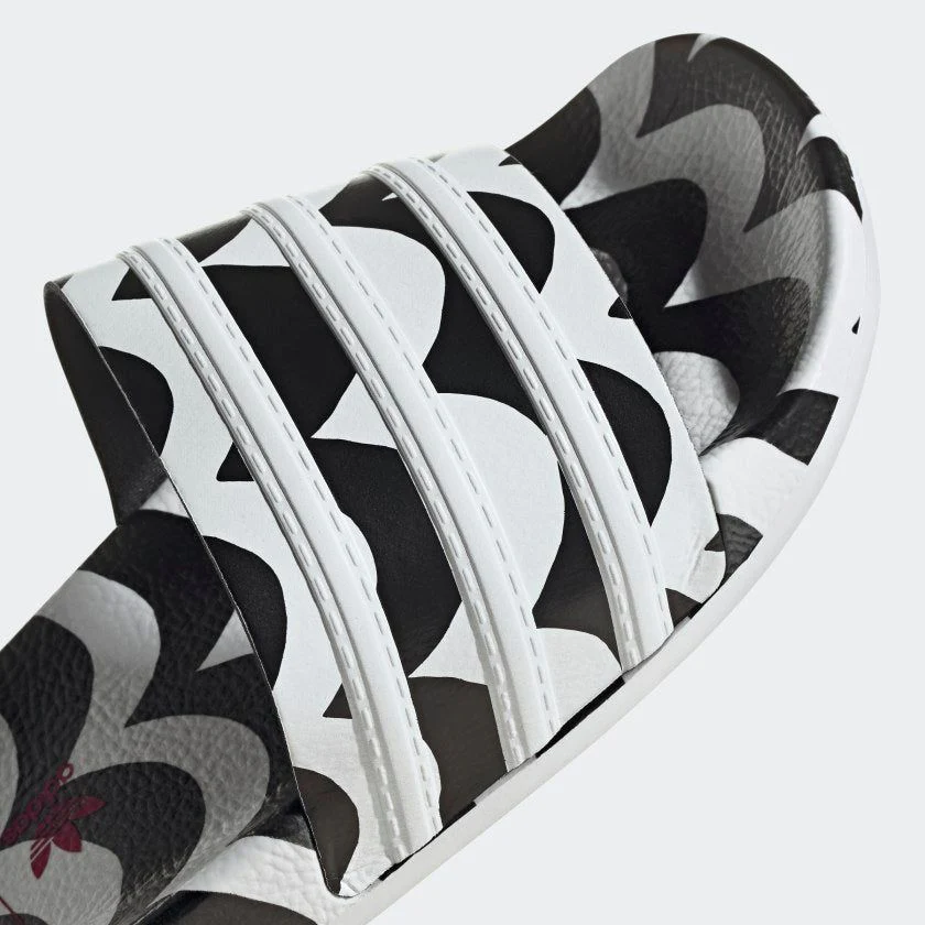 Adidas Women's Marimekko Adilette Slides - Core Black / Cloud White / Team Real Magenta - Image 9