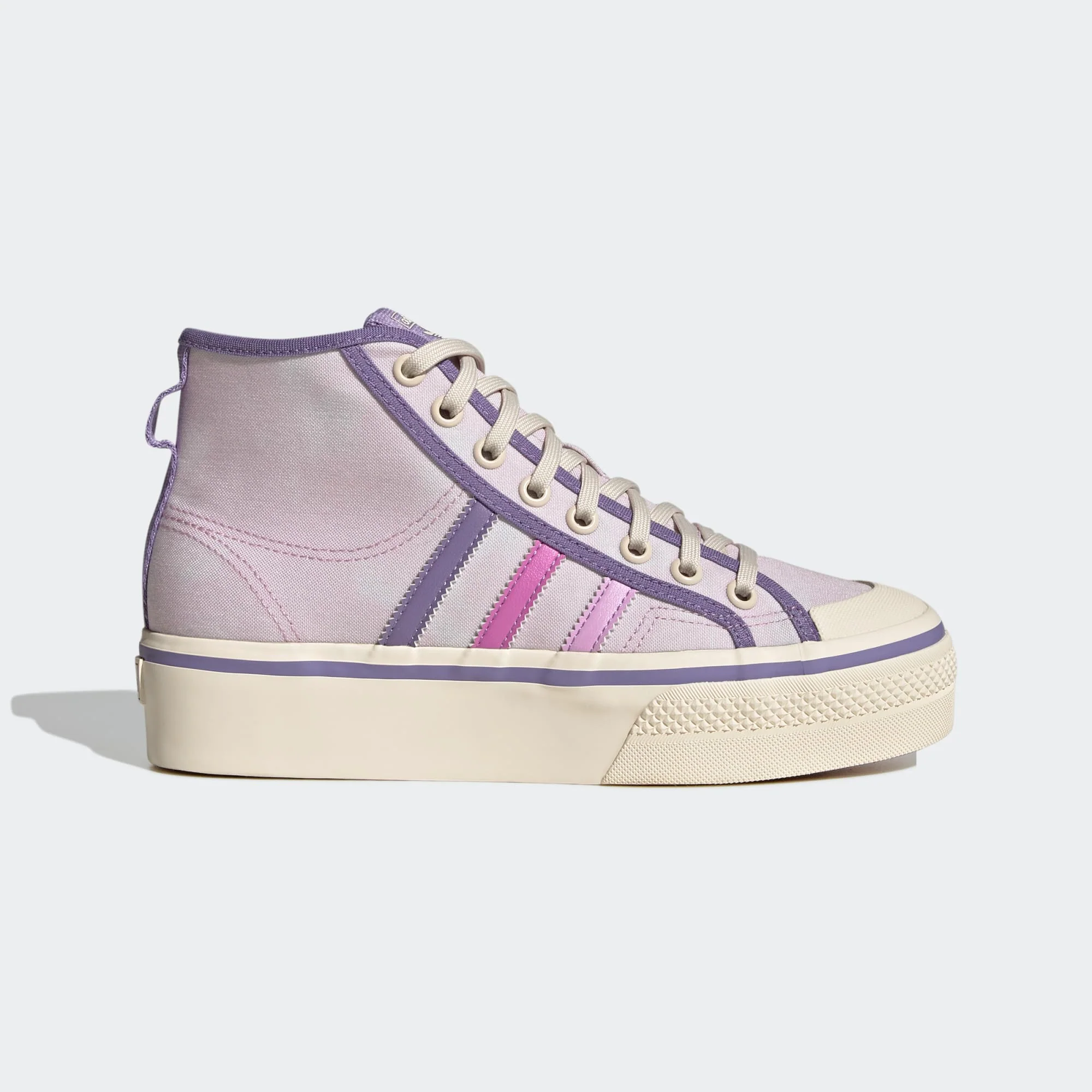 Adidas Women's Nizza Platform Mid Shoes - Almost Pink / Pulse Lilac / Wonder White - Image 2