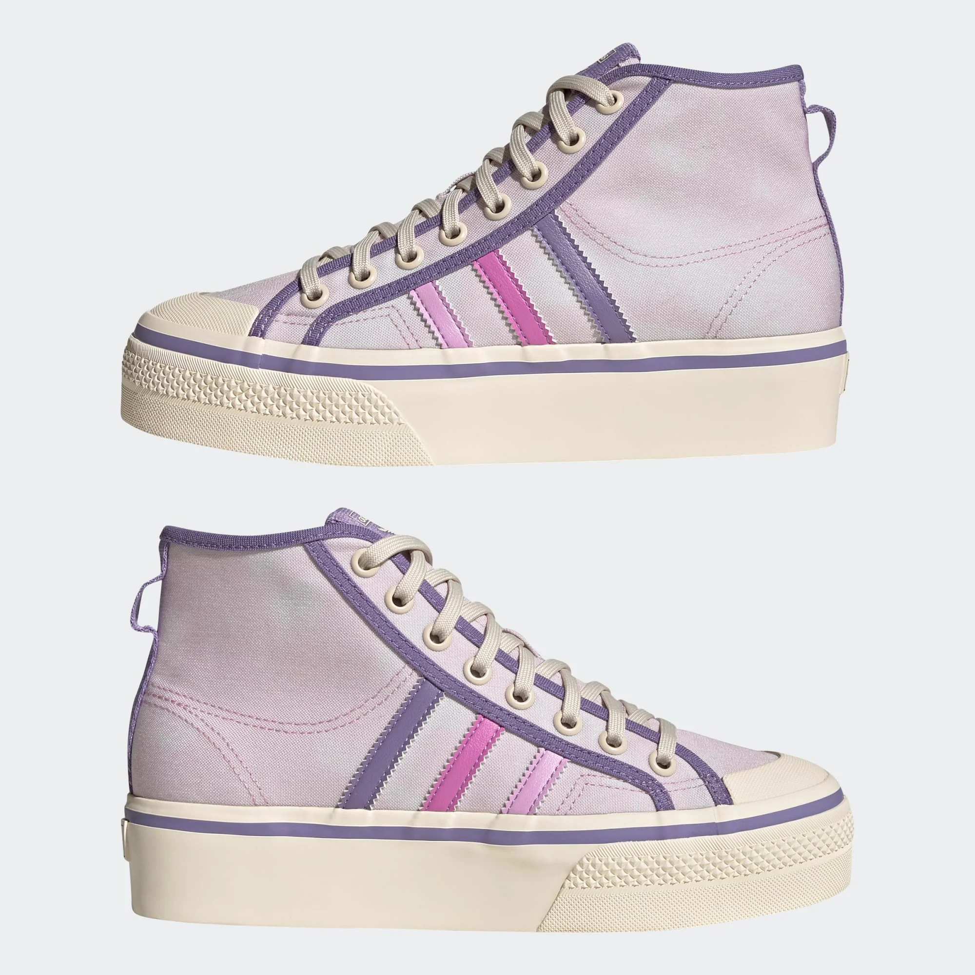 Adidas Women's Nizza Platform Mid Shoes - Almost Pink / Pulse Lilac / Wonder White - Image 9