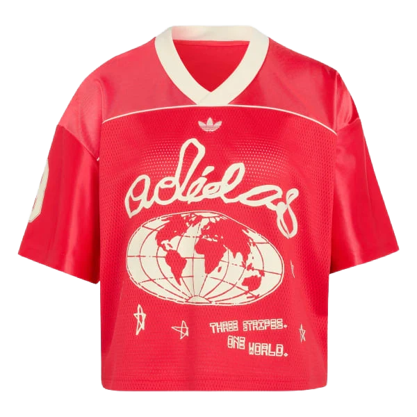 Adidas Women's Originals Cropped Soccer Jersey Apparel - Pure Ruby