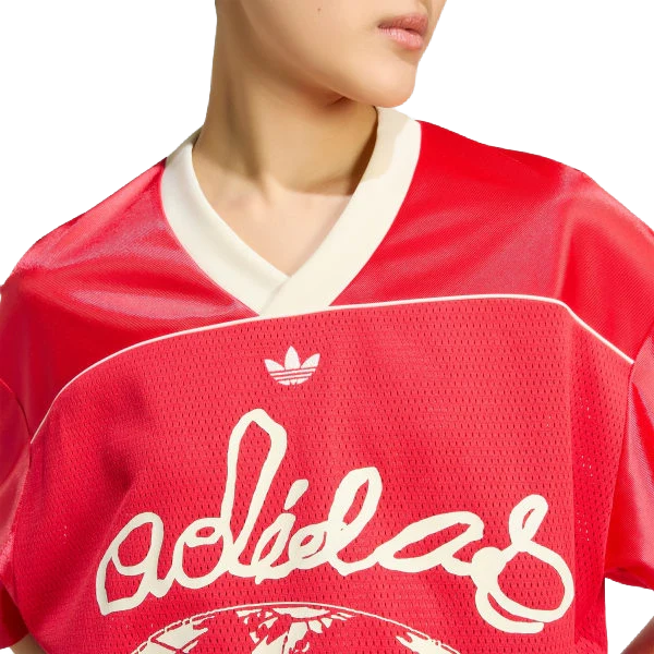 Adidas Women's Originals Cropped Soccer Jersey Apparel - Pure Ruby - Image 2